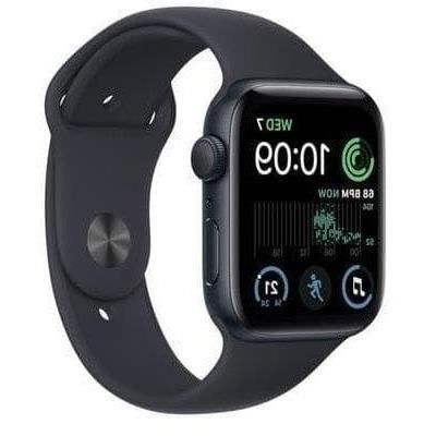 Apple Watch (Serie SE) 2022 GPS 40 mm - Aluminio negro - Correa deportiva negra - Reacondicionado - Muy buen estado