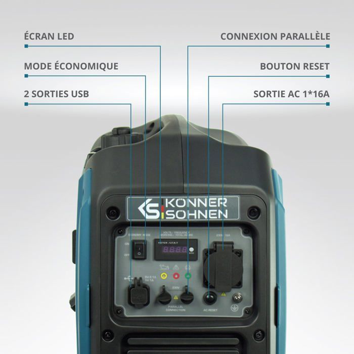 Inverter generator - Könner & Söhnen - KS 2000i S - 2000 W - 5 L - 87 dB