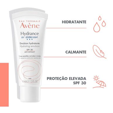 „Avène Hydrance“ drėkinamoji emulsija normaliai ir mišriai odai su SPF30, 40 ml