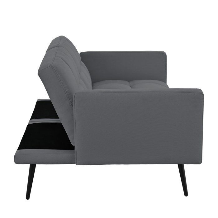 Canapé futon 2 places dossier réglable 5 positions gris FloraGrace
