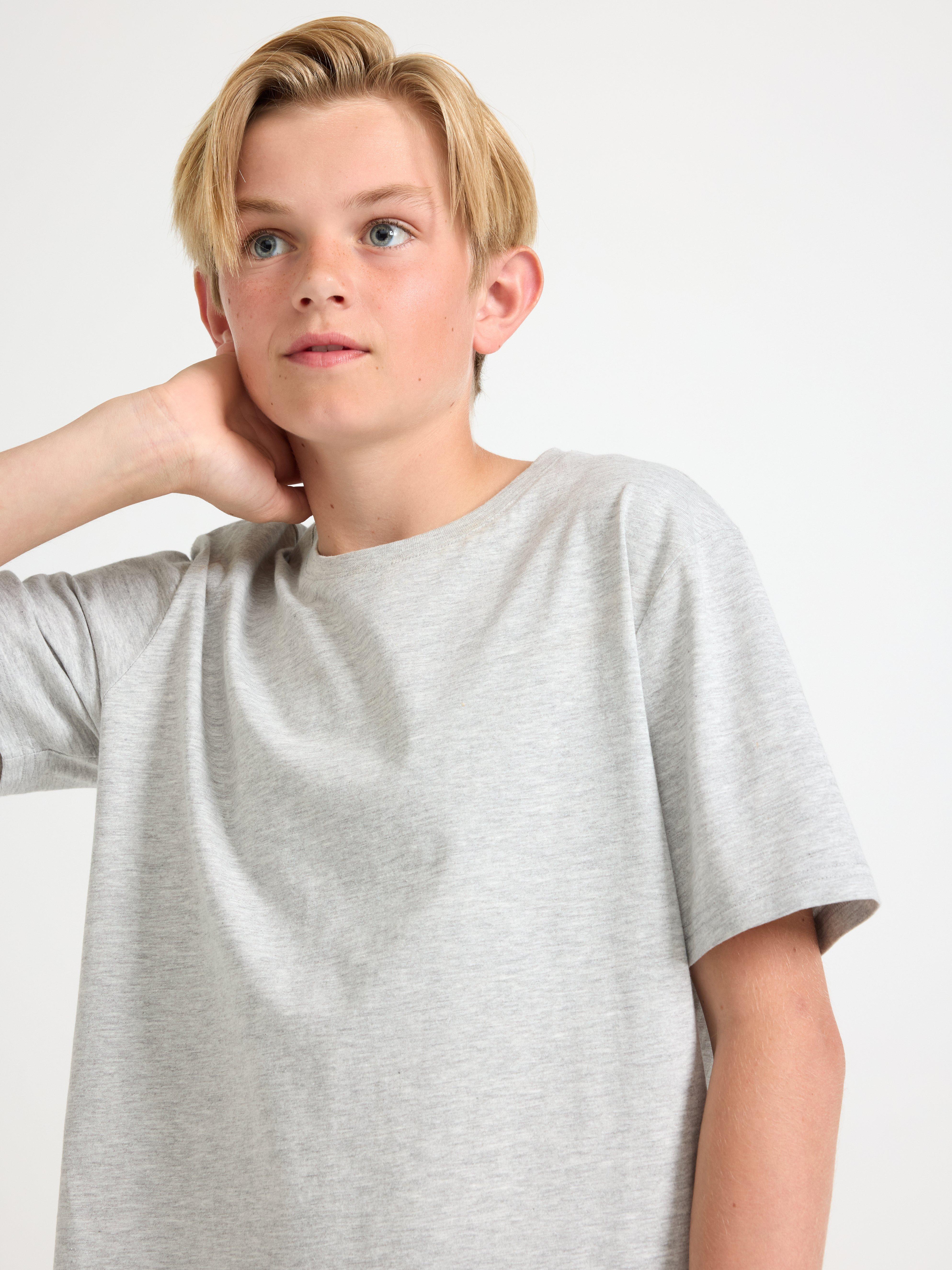 Camiseta Cinza Mesclado Claro