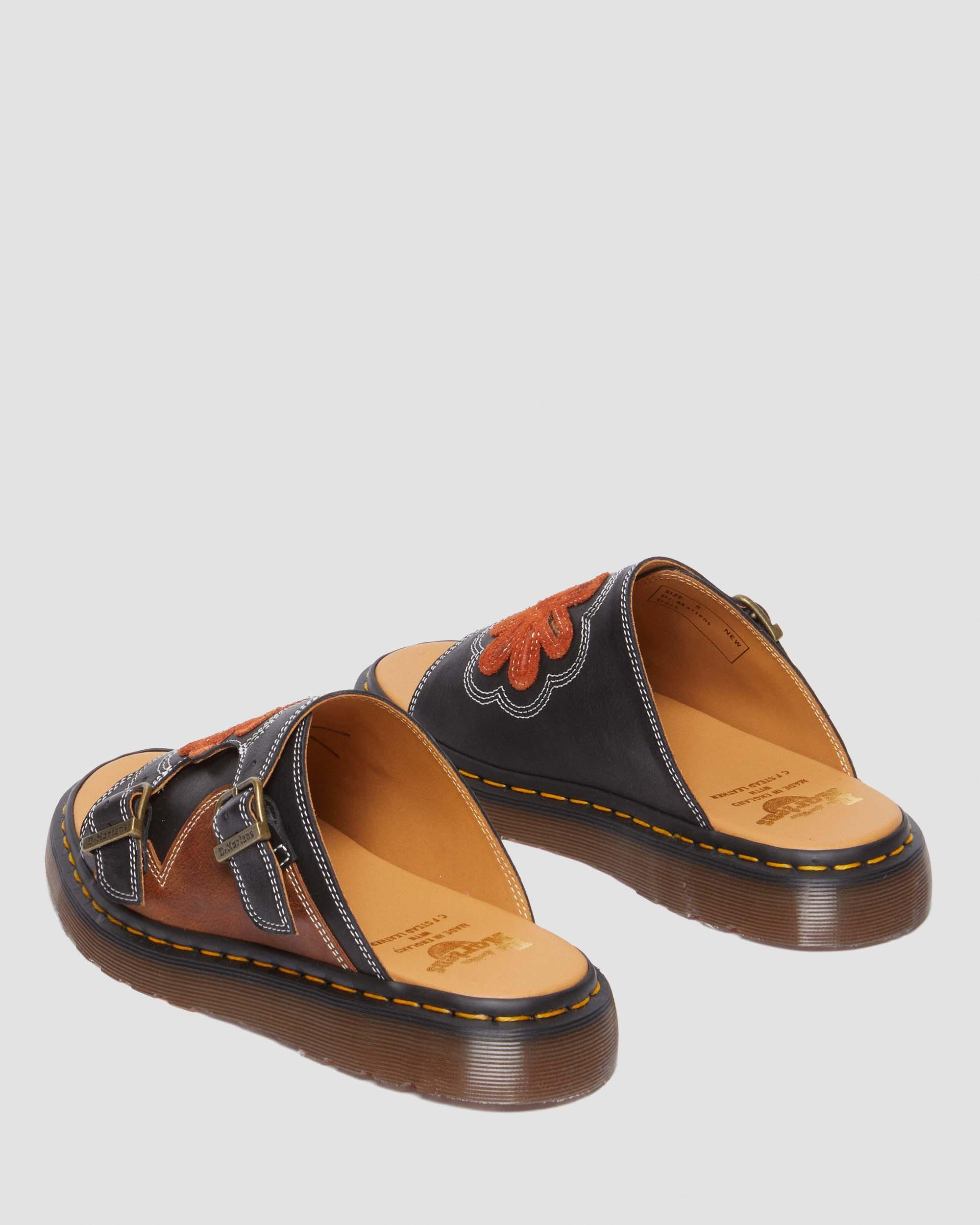 Dayne Made in England Leather & Suede Applique Slides