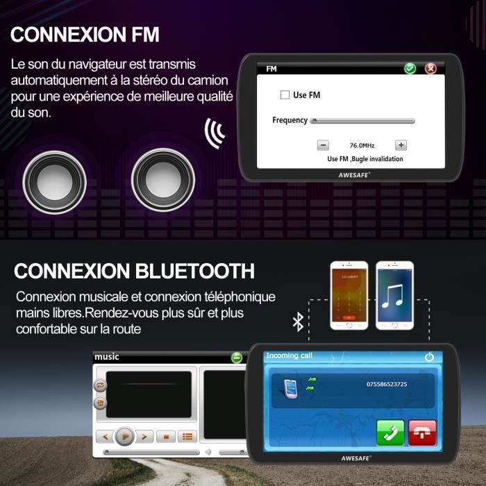 LKW-Navigationssystem, 9-Zoll-Touchscreen, Bluetooth, 48 kostenlose nationale Karten