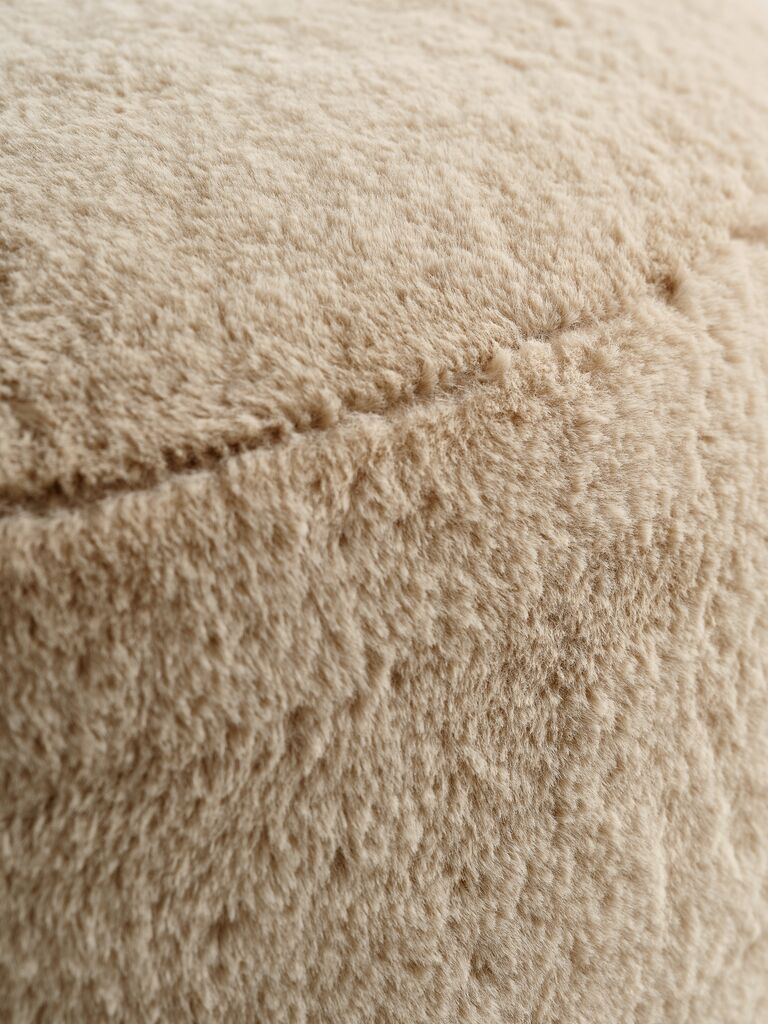 RAMSDAL RAMSDAL pufs Ø70 bēšs lācīša audums/ozola krāsa