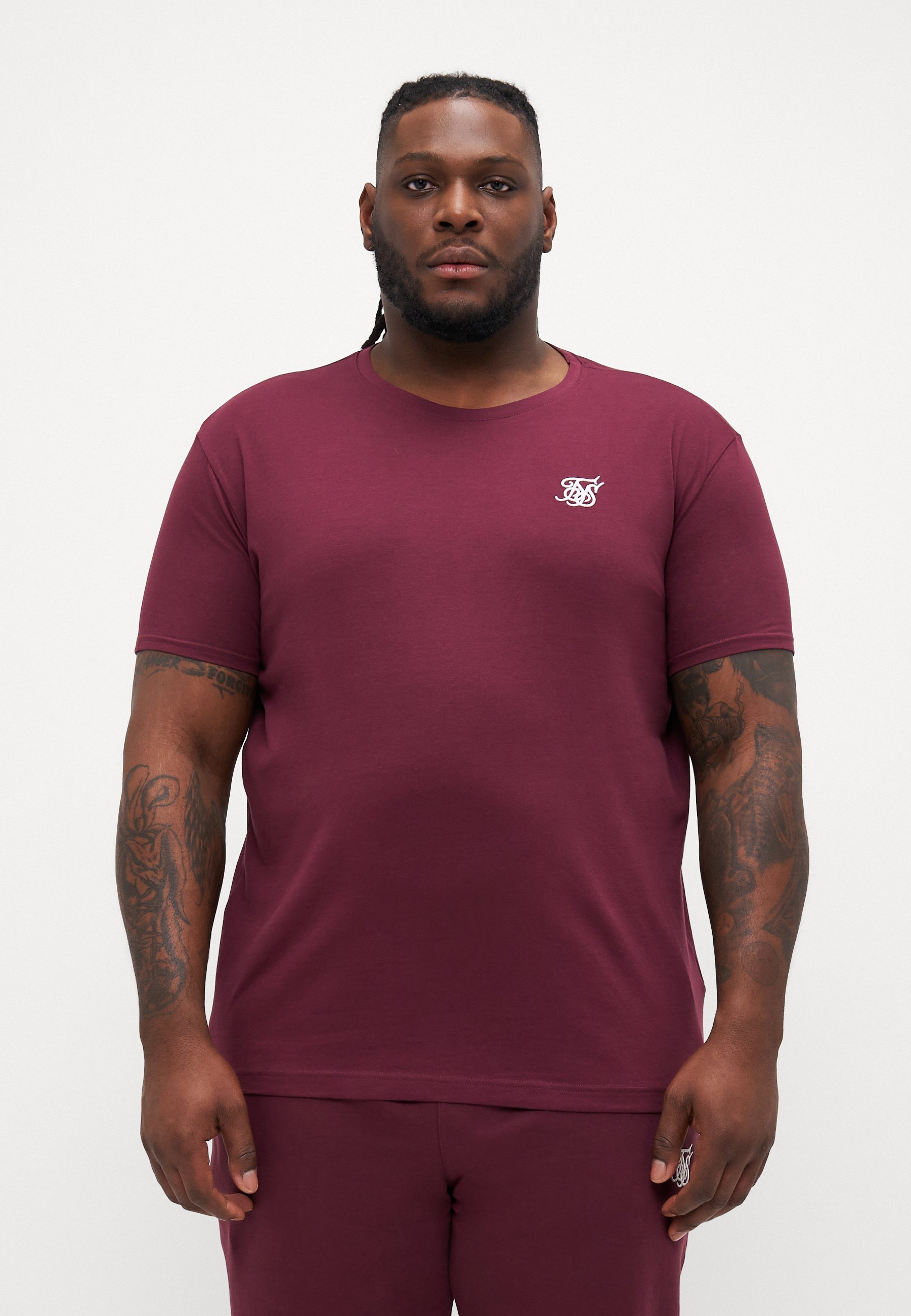 SIKSILK EXTENDED GYM TEE - Basic T-shirt - bordeauxrood