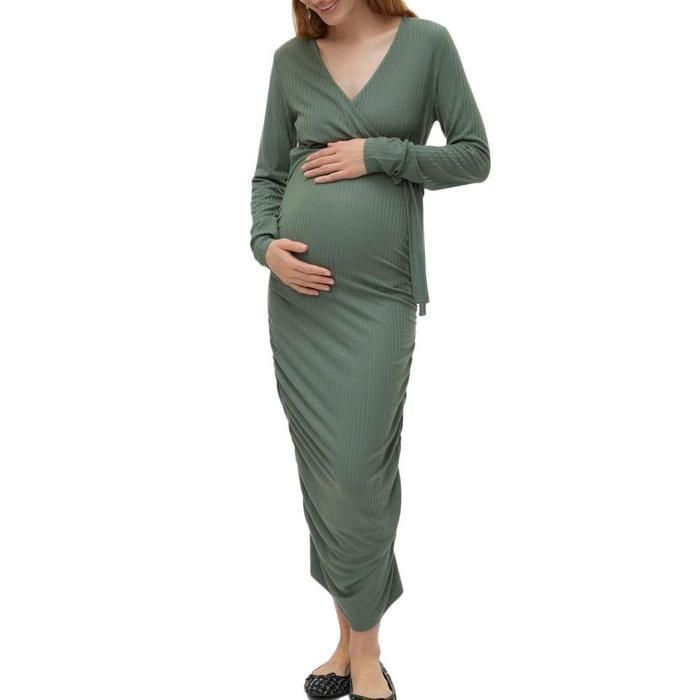 Vestido de lactancia caqui para mujer Mamalicious Trinity