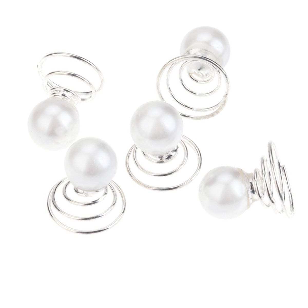 SOHO plaukų aksesuaras kirpėjo garbanos / spiralės su perlais - perlas