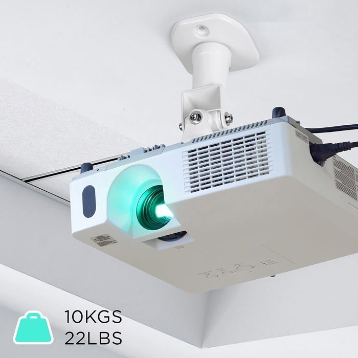Duronic PB07XB Universal Tiltable and Rotating Projector Mount, 10 kg Capacity, Ceiling Mount, Ideal for Home Cinema