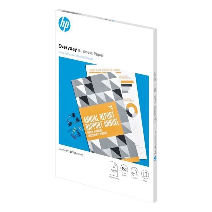 Papel para impressora a laser HP Everyday Professional - A3, brilhante, 120 g/m² (7MV81A)