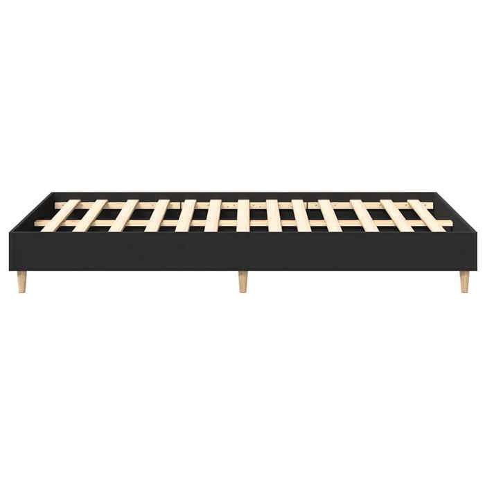 Estructura de cama de madera de ingeniería - vidaXL - 120x190 cm - Negra - Base de listones - Patas robustas - 193x123x25 cm