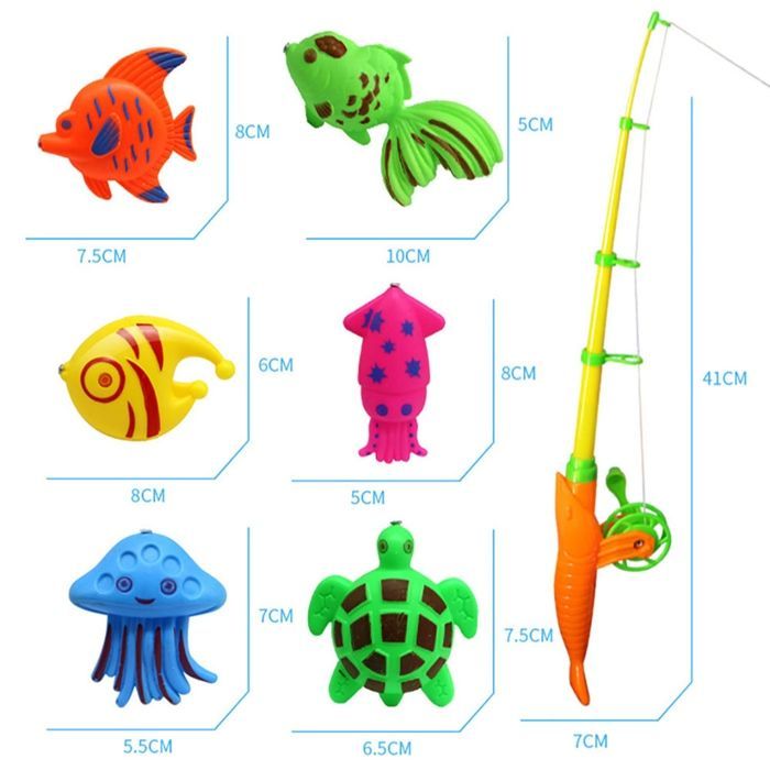 OMABETA Juguetes de pesca, juego de 22 piezas, juguete de pesca magnético, juguete de playa de verano, juguete de baño para bebés, juegos