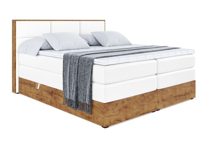 Łóżko kontynentalne z pojemnikiem i materacem H3|H4 LOLLI1 KING 120x200 cm