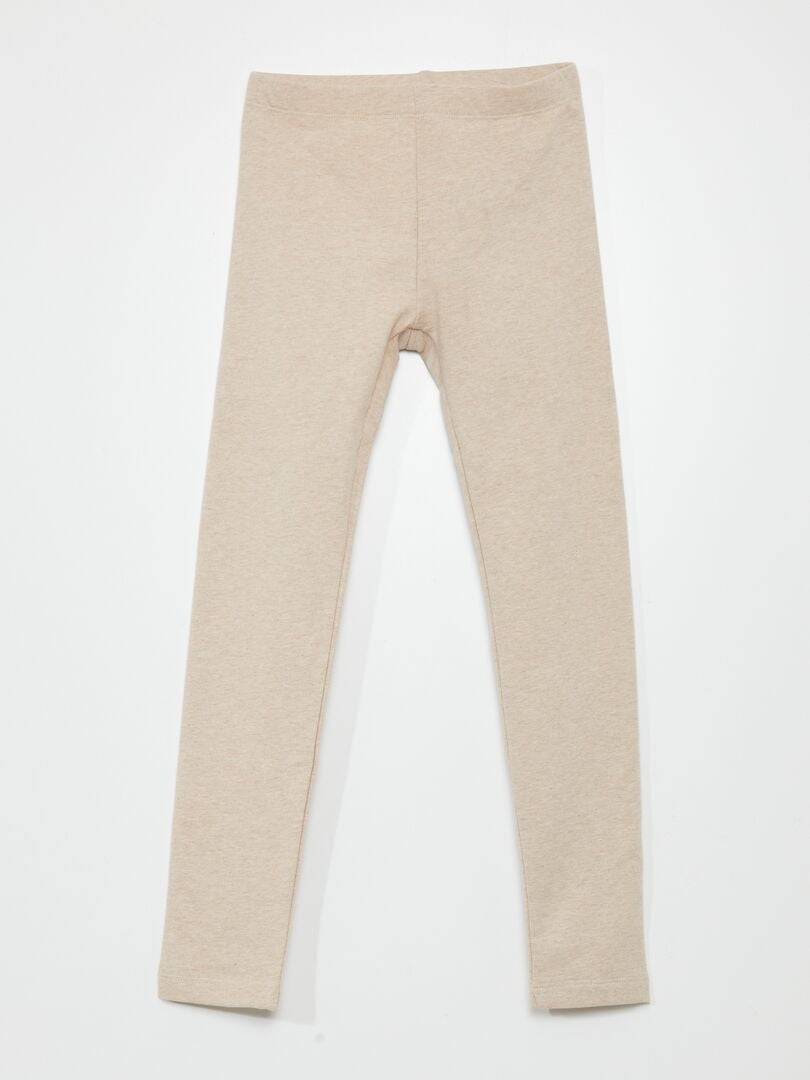 Leggings quentinhas com cintura elástica - Bege