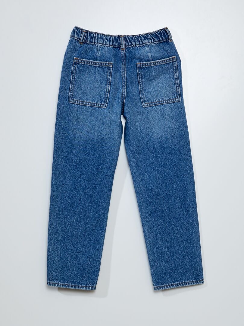 Calça jeans reta de corte regular - AZUL