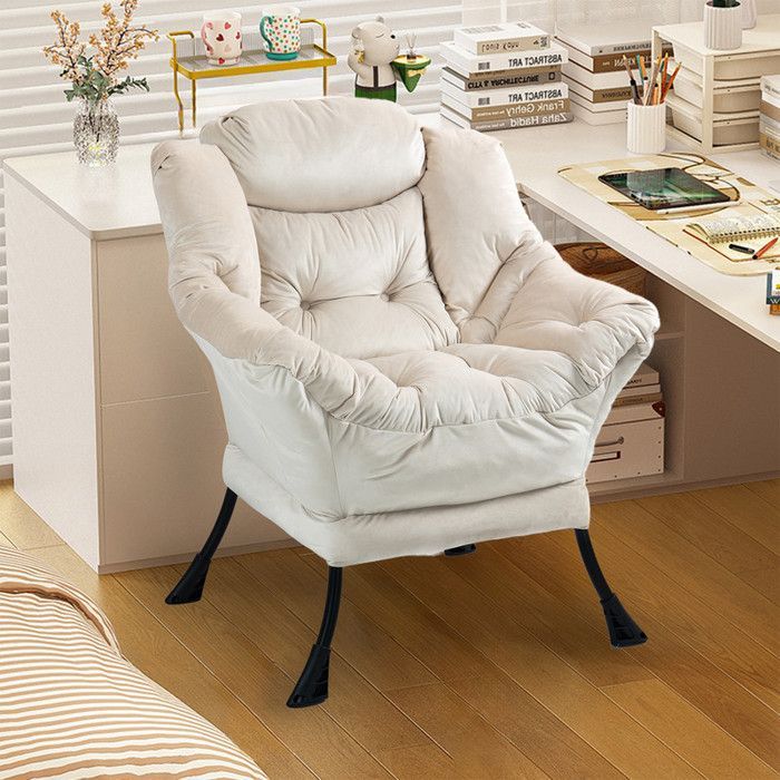 Fauteuil inclinable 75 x 80 x 85 cm, fauteuil à bascule en métal avec poches latérales, fauteuil d'allaitement minimaliste, kaki