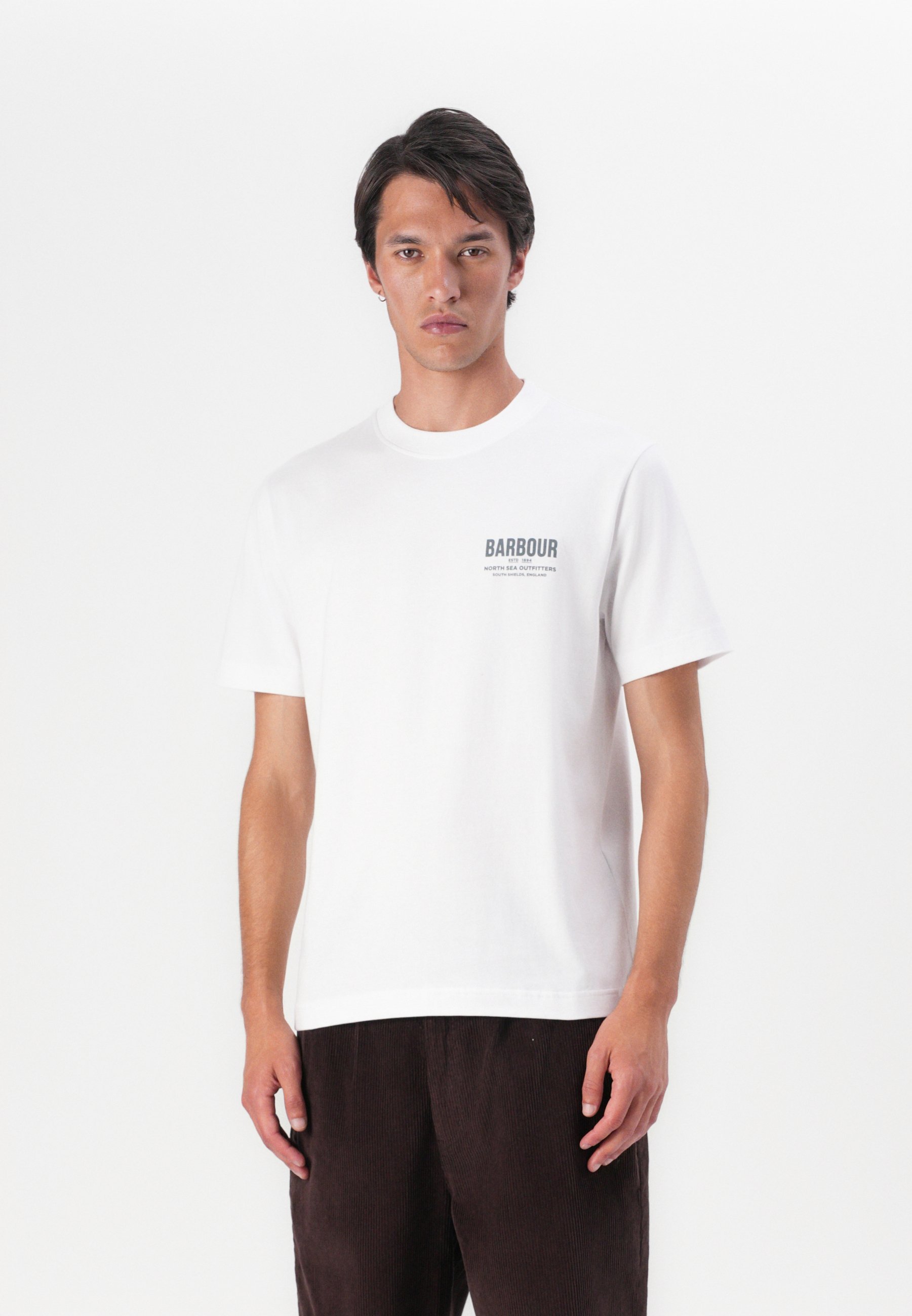 Barbour RELAXED SOUTER - T-shirt stampata - bianca