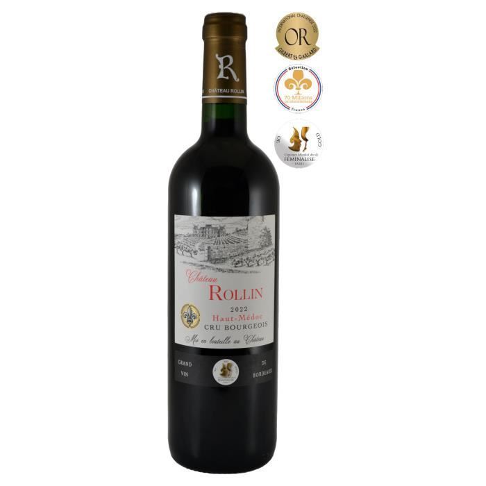 Château Rollin 2022 Haut-Médoc Cru Bourgeois - Vino tinto del suroeste de Francia