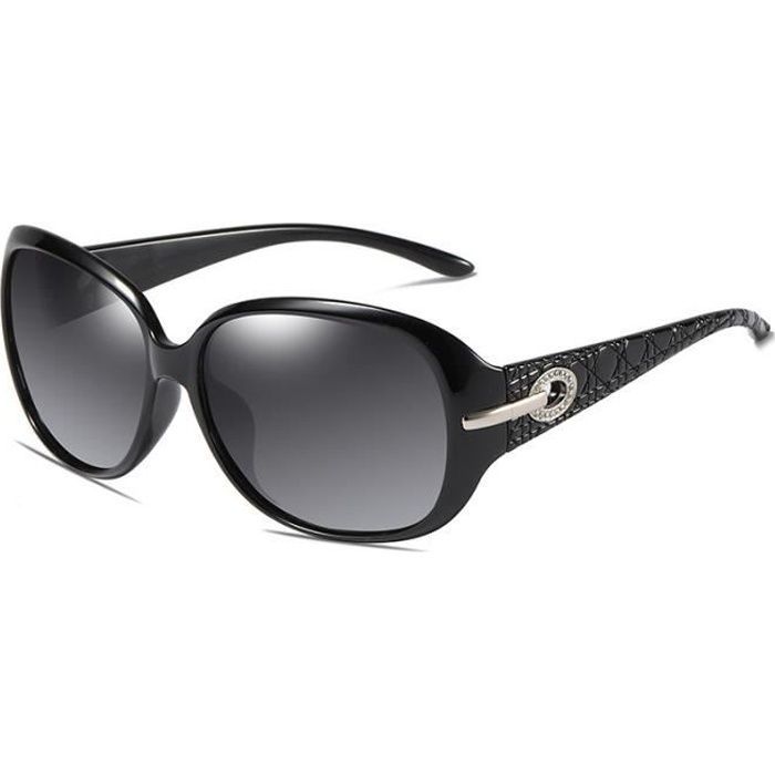 Occhiali da sole da donna SHARPHY, montatura grande e rotonda, protezione anti-UV, eleganti e raffinati, colore nero.