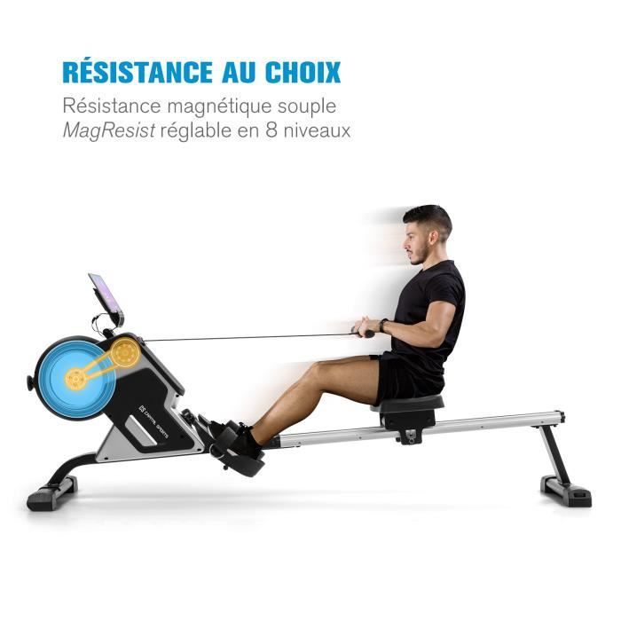 Rameur - CAPITAL SPORTS Stream M1 - Résistance magnétique - 8 niveaux - Écran LCD - Cardio training