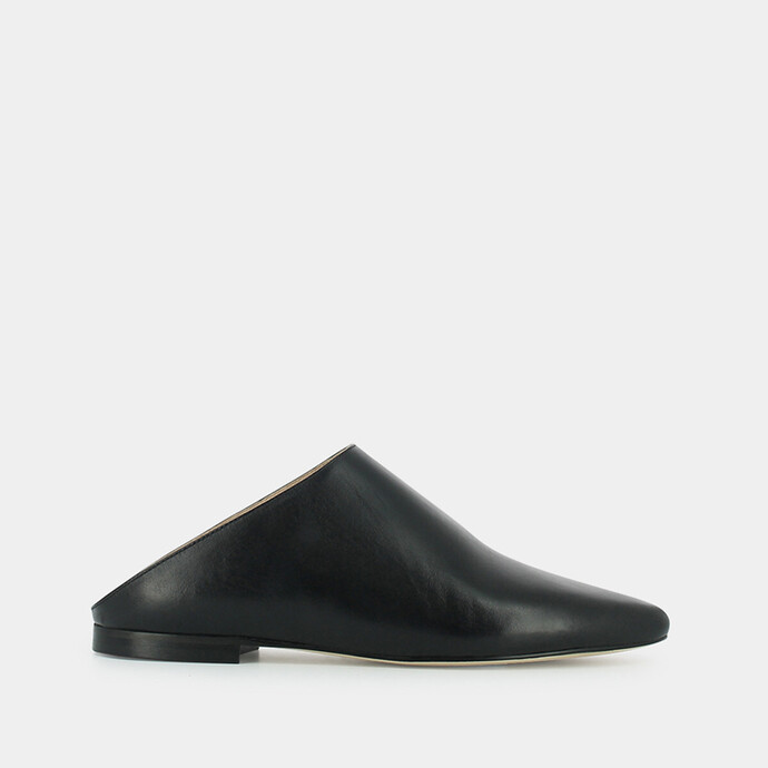Mules babouches  en cuir noir