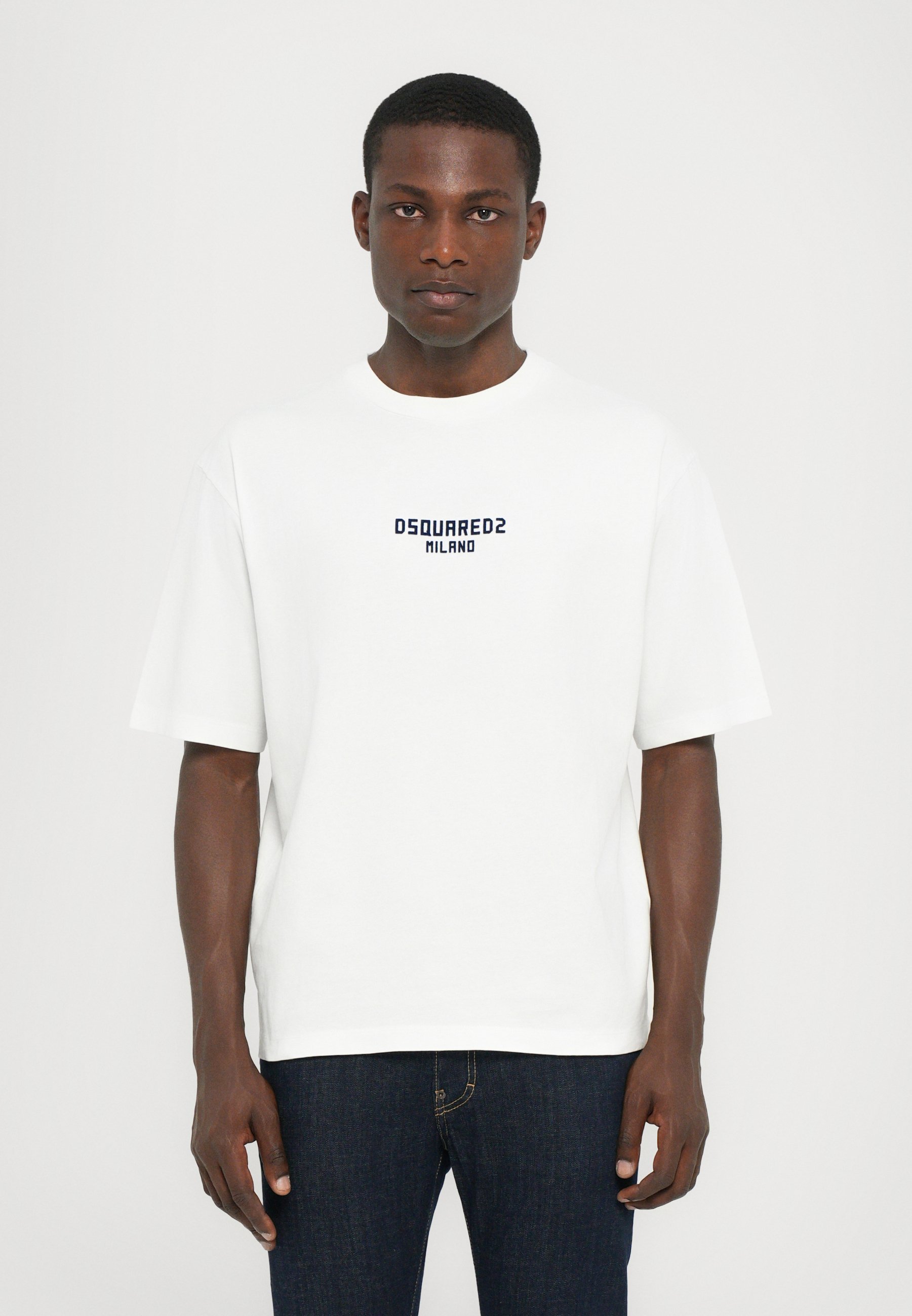 T-shirt Dsquared2 a vestibilità ampia - T-shirt stampata - bianco/blu scuro