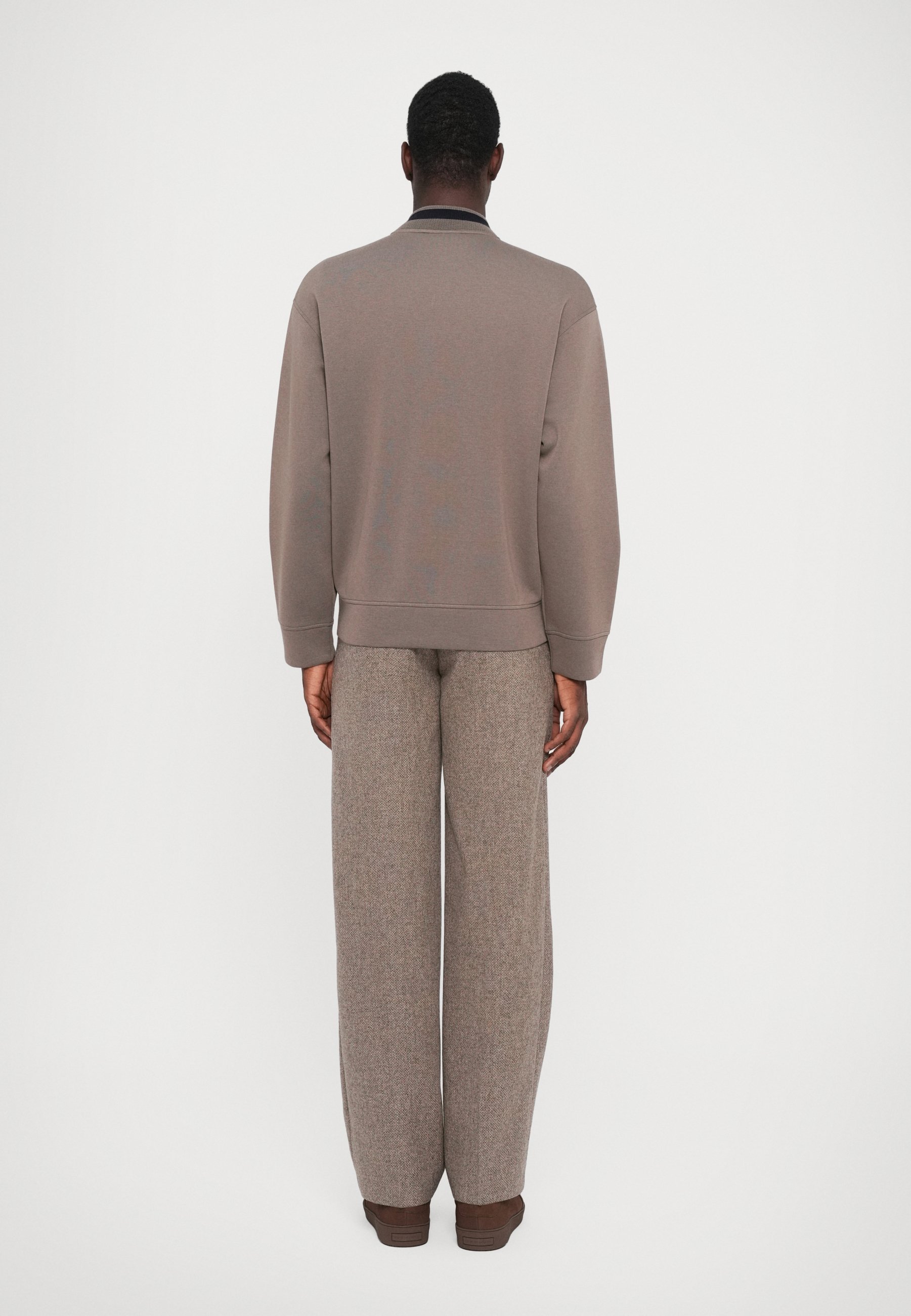 Felpa con zip Emporio Armani - noce