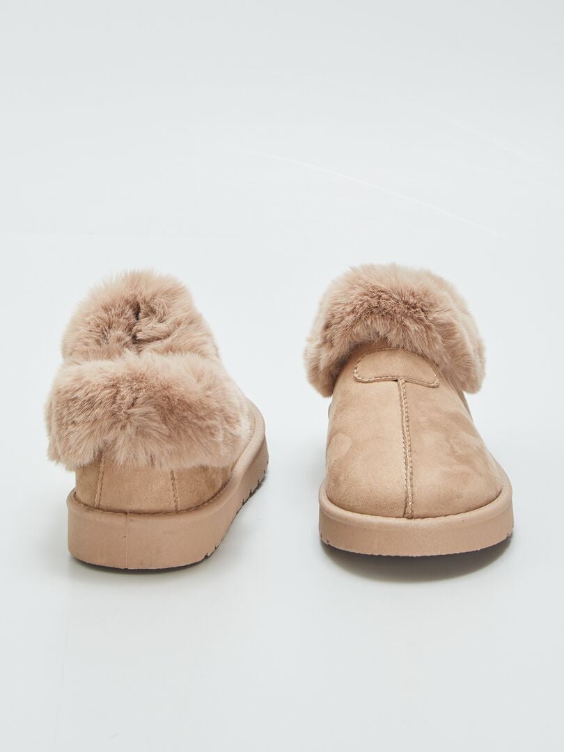 Laarzen met voering van imitatie suède - BEIGE