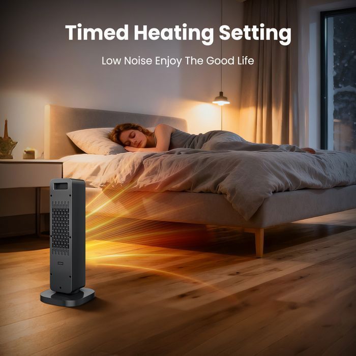 Calefactor auxiliar PTC de 2200 W, calefactor con ventilador, protección antivuelco/sobrecalentamiento, calefactor con ventilador para sala de estar/oficina.