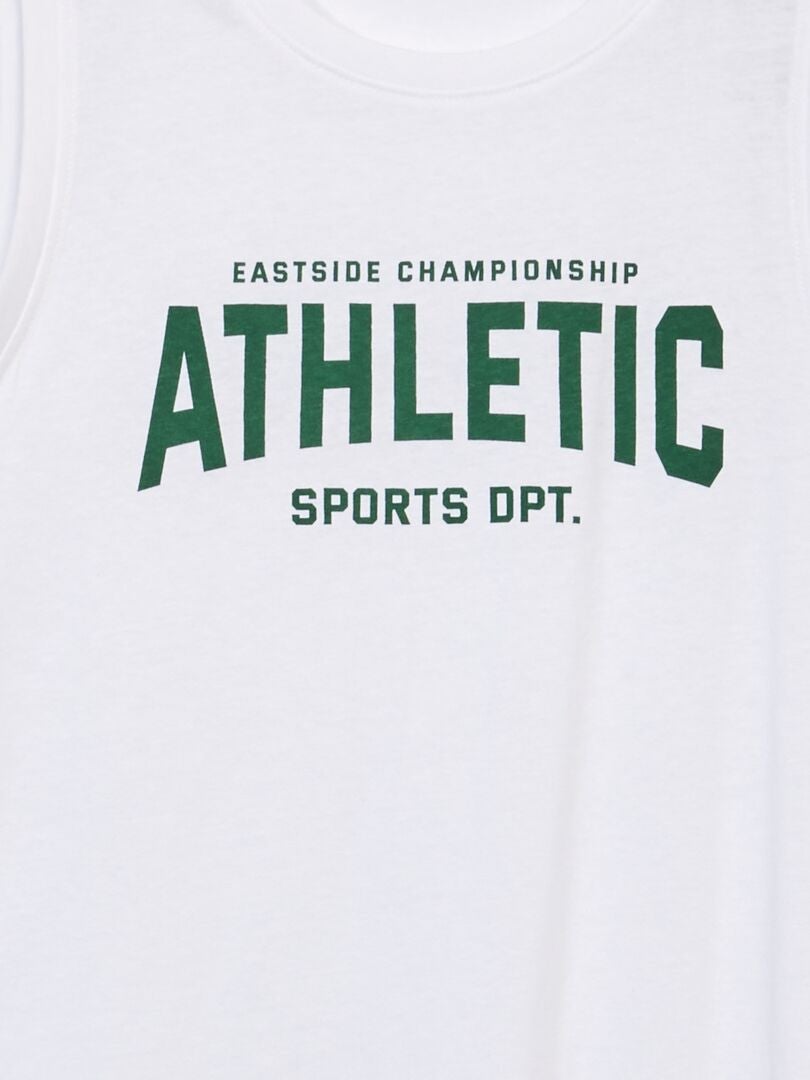 Pijama curto - estampa esportiva - 2 peças - BRANCO