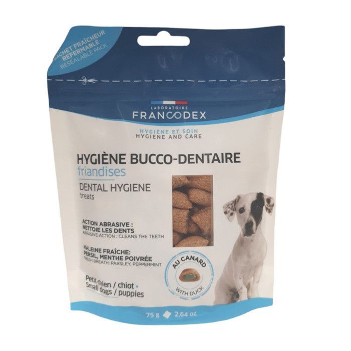 Premios de higiene bucal - FRANCODEX - 75 g - Para cachorros y perros pequeños - Cuidado dental