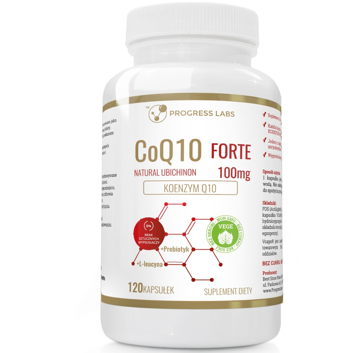 „Progress Labs“ kofermentas Q10 Forte + L-leucinas