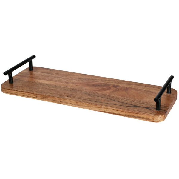 Taca drewniana z rączkami 40x15 cm do podawania i przekąsek