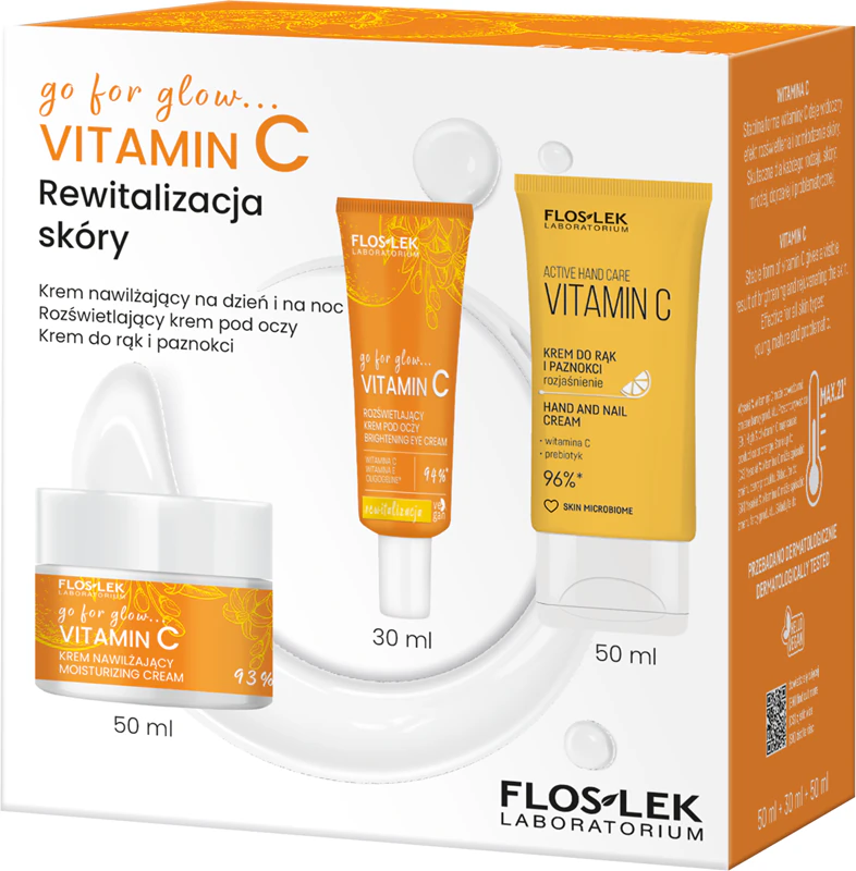 Kit de presente FlosLek Laboratorium Go For Glow com vitamina C e efeito revitalizante.