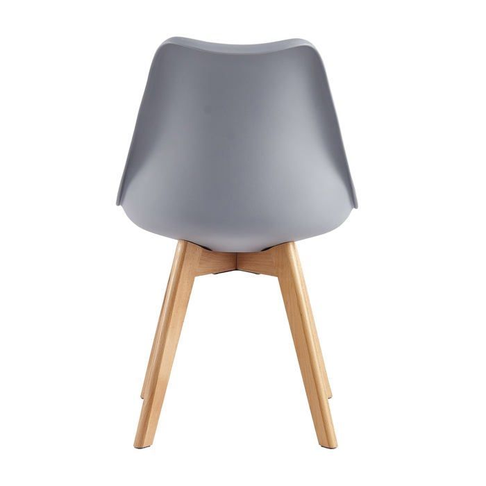 mcc direct Lot de 4 chaises de salle à manger, cuisine, bureau, salon, design coque EVA (gris)