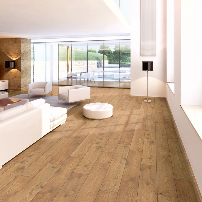 Suelo laminado con efecto parquet - 10 mm - Marrón castaño - caja de 7 lamas - 1,76 m2 - EH 5537 - PEFC 70% FORESTEA Dimensiones:
