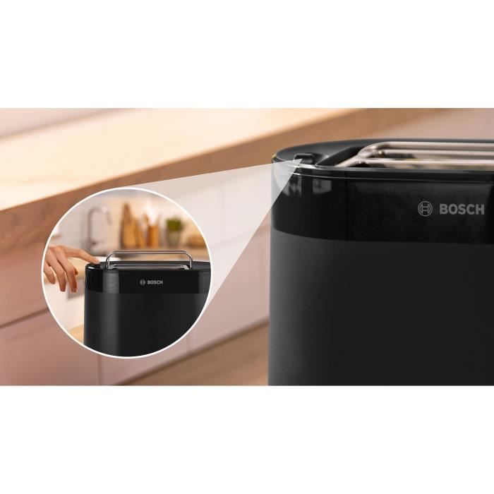 Toaster - BOSCH -  TAT2M123 MyMoment - Noir - 2 tranches - centrage automatique du pain - fonctions décongélation et réchauffage