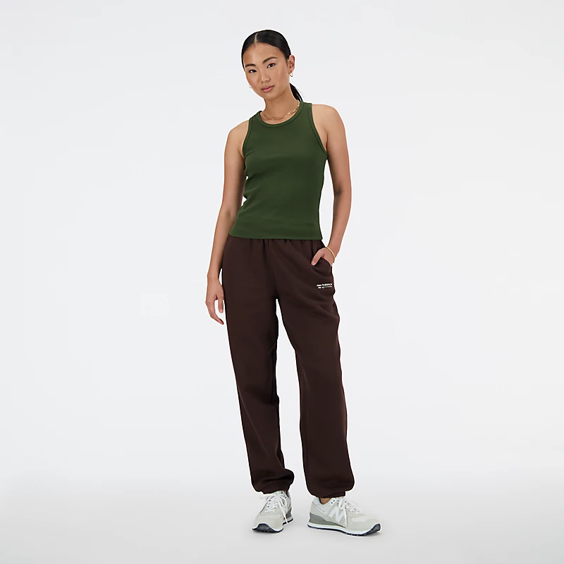 Damski top typu racer z dzianiny Linear Heritage Rib Knit - KOMBU
