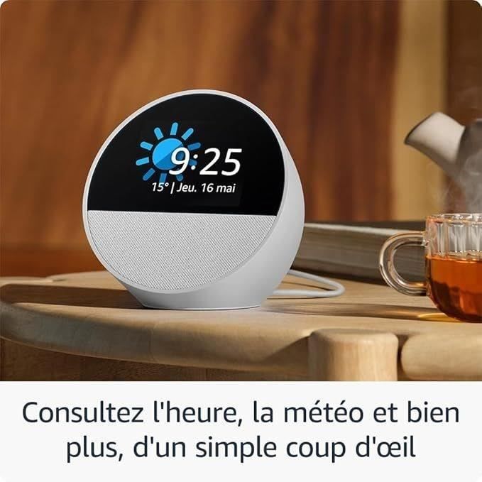 Reloj despertador inteligente - AMAZON - ECHO SPOT - Pantalla de 2,83