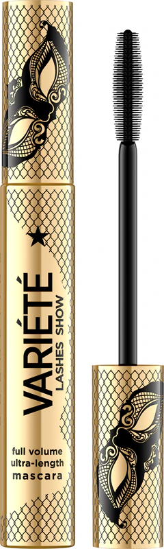 Máscara para cílios Eveline Cosmetics Variété Lashes Show para volume, comprimento e curvatura.