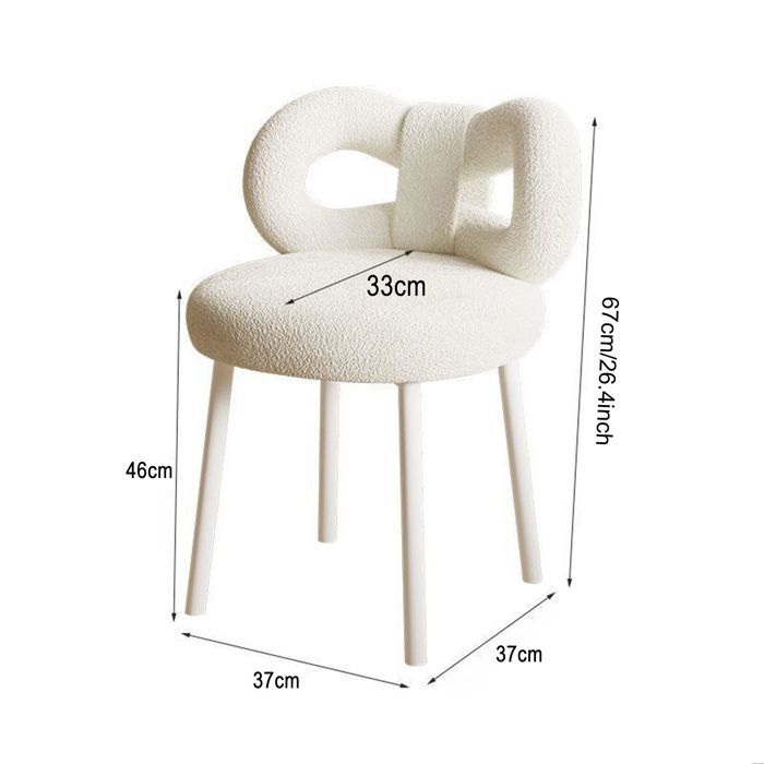 Tabouret de coiffeuse - CREMLANK - Chaise de Bureau - Robuste - Acier carbone - 37X37X46CM - BLANC