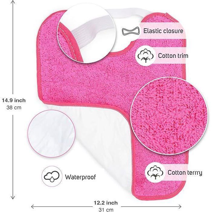 TI-TIN | Set di 4 bavaglini impermeabili per neonati | Chiusura elastica per bambini dai 6 ai 18 mesi | Lavabili in lavatrice | 23x28 cm