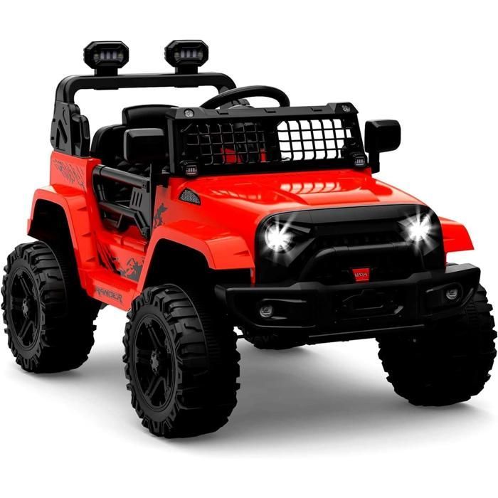 Elektrische kinderauto - PROMIRACAL - 12V 4,5Ah accu - S390 motor - Veiligheidsgordel & LED-verlichting - Inclusief afstandsbediening - Oranje