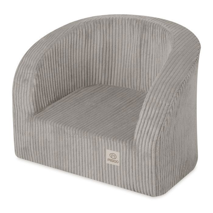 Poltrona imbottita MISIOO per neonati/bambini, in velluto a coste beige, 53x40 cm
