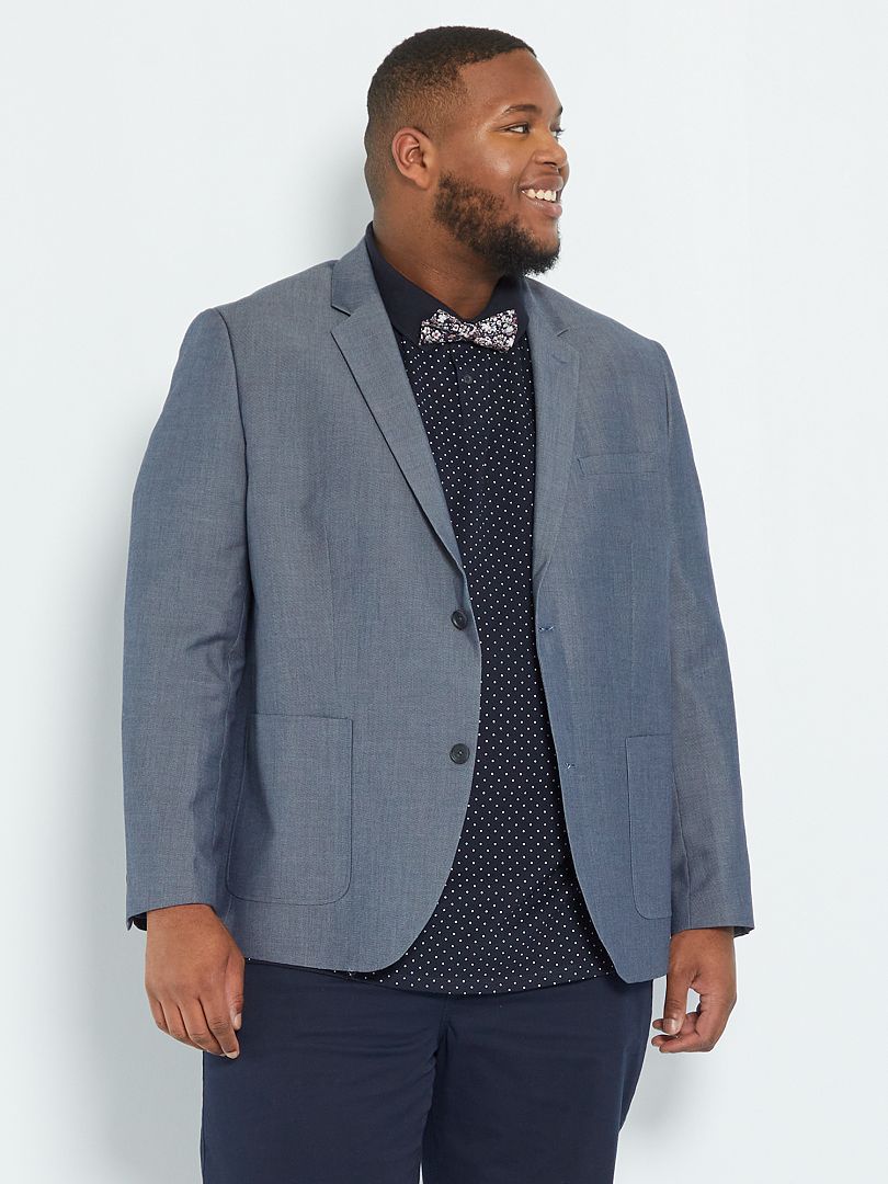 Chaqueta de traje de corte regular - azul y negro