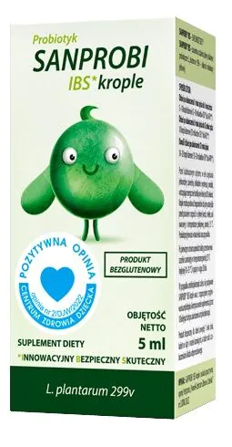 Sanprobi IBS,Probiotyk dla dzieci od 1. roku życia i dorosłych, Krople doustne