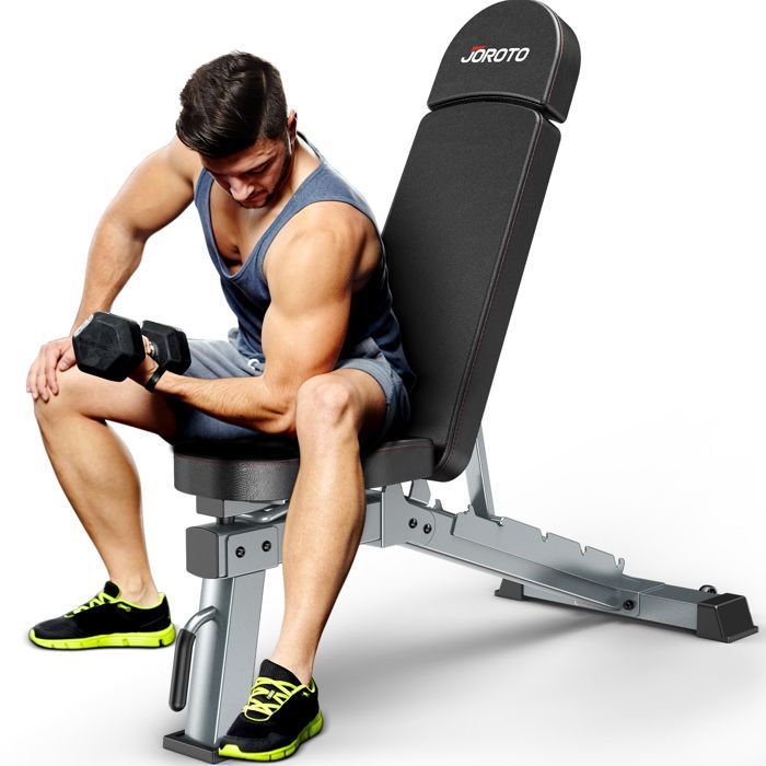 Banc de musculation - JOROTO - MD80 - Réglable 4 en 1 - Inclinable pliable - Capacité 450 kg