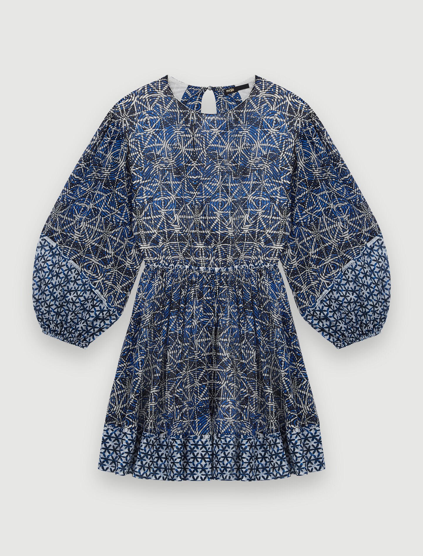 Rochie din voal de bumbac-indigo