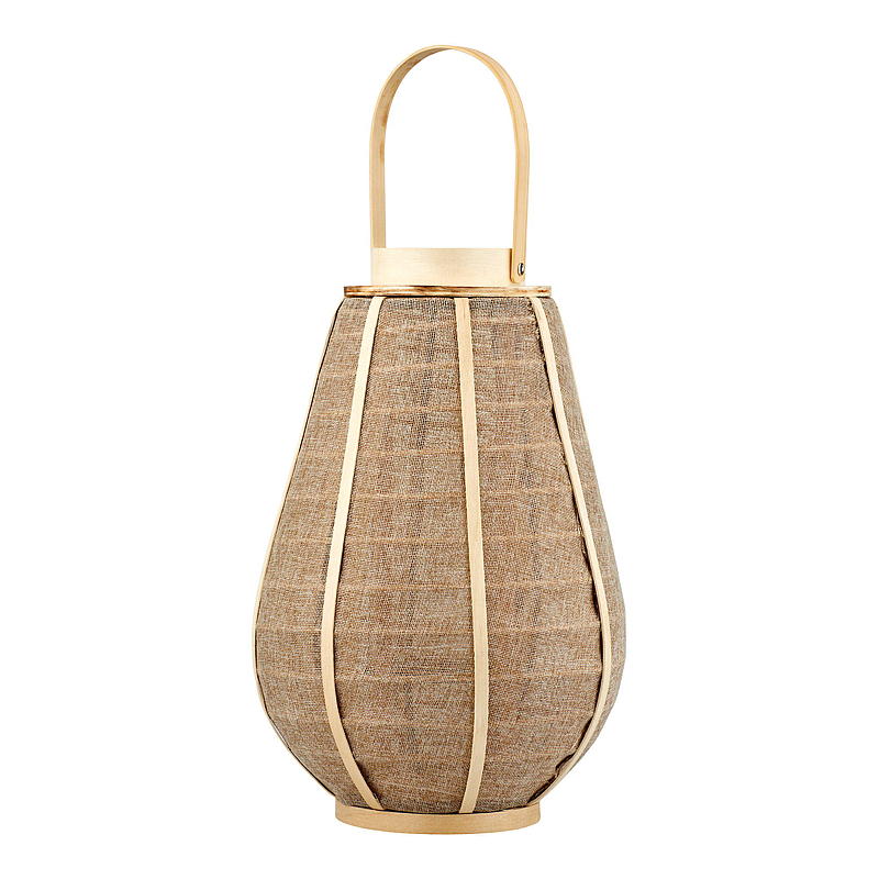 Hauslaterne 25x40 cm Jute/Bambus/Sperrholz