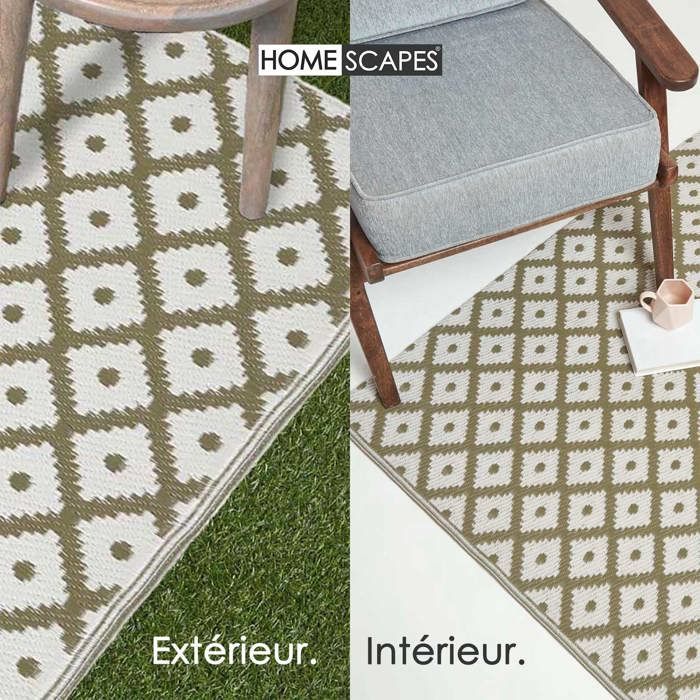 Wasserdichter, wendbarer und UV-beständiger Outdoor-Gartenteppich - May - 150 x 240 cm - Grau - Recycelte Materialien - Homescapes