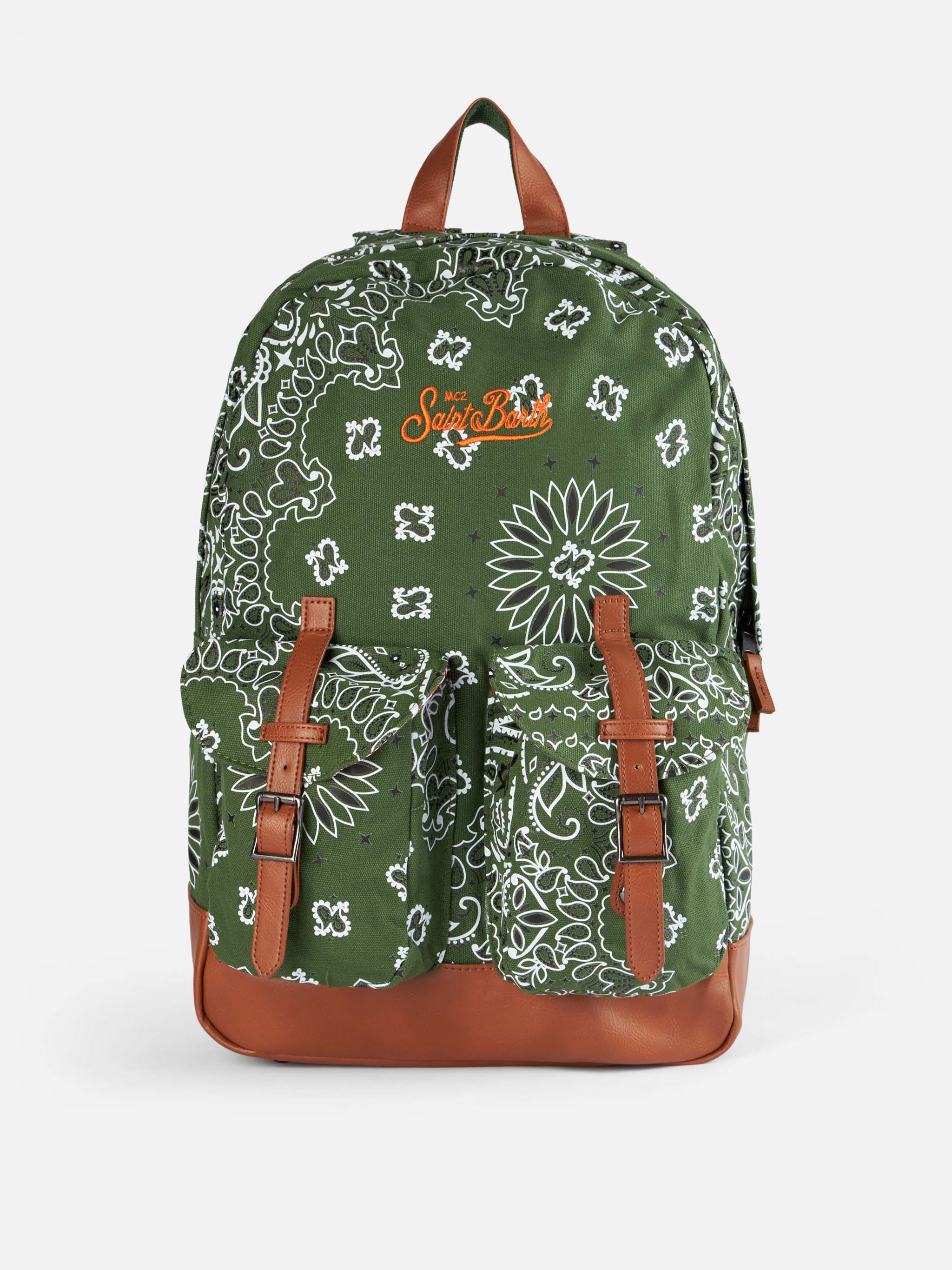 Cody Canvas-Rucksack mit grünem Bandana-Print